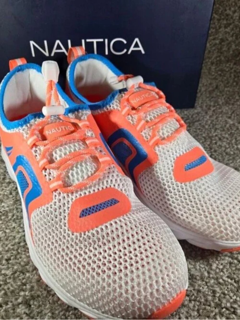 Women's Nautica Aslin Coral Blue Mesh Water Sneakers Size 11 New With Box